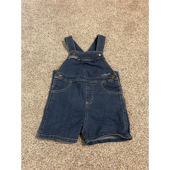 Carhartt Other - Carhartt Size 4T Bib-Overall‎ Shorts Blue Denim Girls Front Ruffles